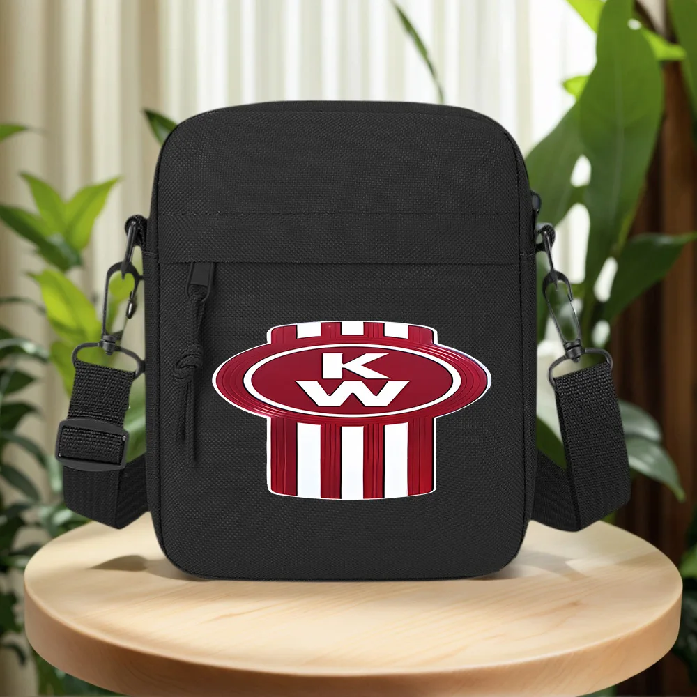 Red oval and white letters emblem Men Crossbody Bag Single Shoulder Women Cartoon Anime Film Printing Design Unisex
