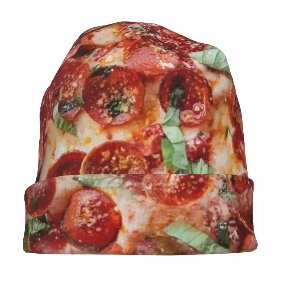 PIZZA Food Naan Cheese Bread Caps Goth Adult Outdoor Skullies Beanies Hats Spring Warm Dual-use Bonnet Knitted Hat