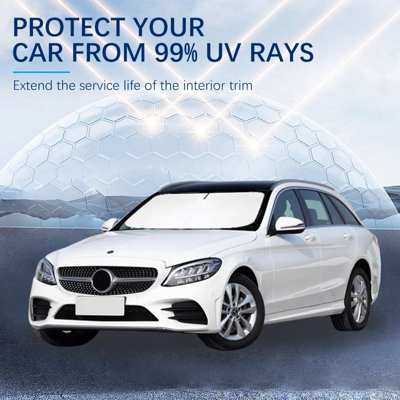 

Summer Car Accessories Car Windshield SunShade Cover Fit For Mercedes Benz C Class W205 W204 W206 C200 260 Anti UV Car Sun Shade