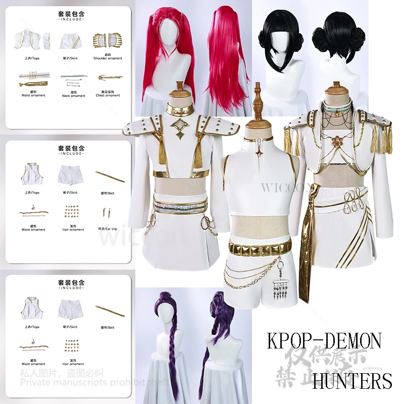 

MoeMimic K-POP Demo nHunteRS Rumi Zoey Mira Костюм для ролевых игр Костюм для косплея Парики Женщины Хэллоуин Карнавал