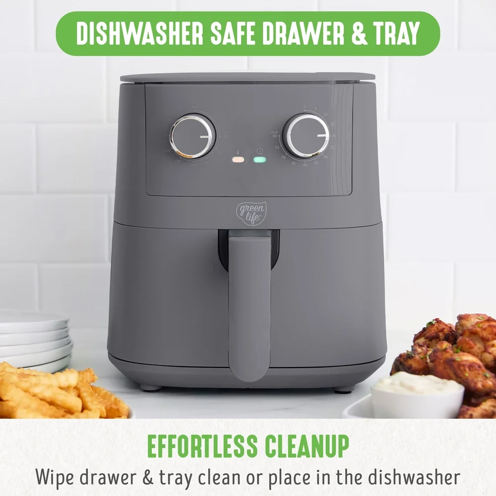 4.5QT 에어 프라이어 비 스틱 세라믹 주방 기기(LED 표시 등 포함) 간편한 슬라이드 서랍 쿨 터치 핸들