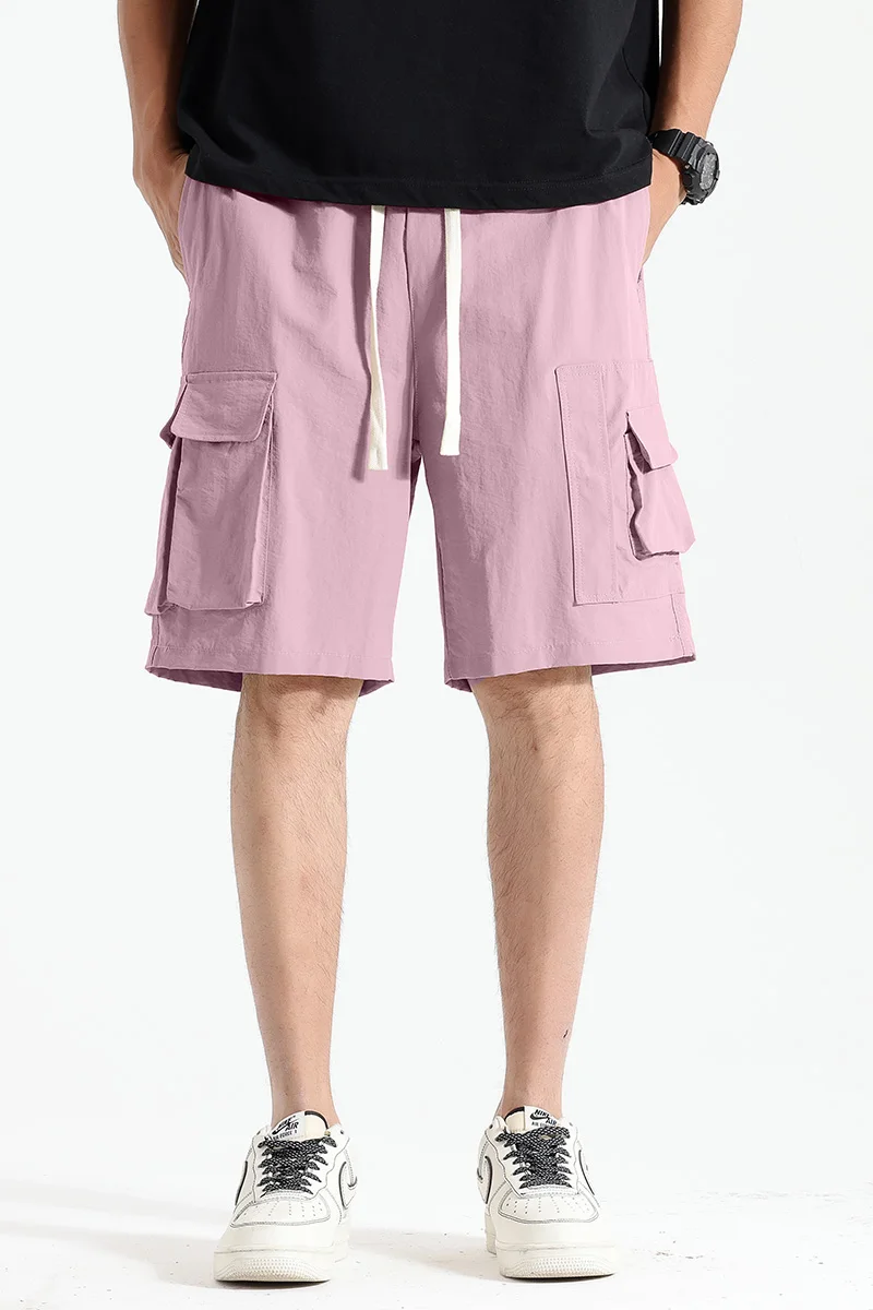 Estate 2025 Nuovi pantaloni da lavoro larghi multitasche, vita elastica casual multitasche, pantaloncini sportivi alla moda giovanile pantaloncini sportivi