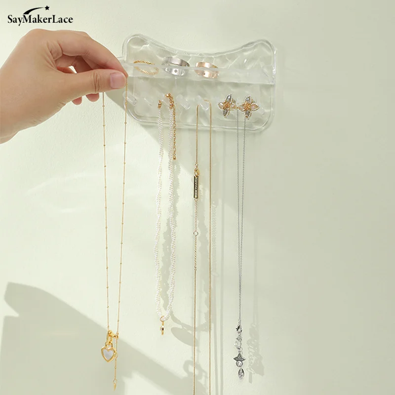 Multifunctional Jewelry Storage Rack Hook Wall Mounted Ring Earring Necklace Women Display Rack Key Chain Watch Storage Rack