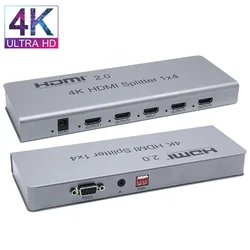 4K HDR HDMI 2.0 Splitter 1x2 1x4 1x8 4K 60Hz HDMI Distributer 1 in 4 out  with HDR&HDMI CEC RS232 for PS5 PS4 Apple TV PC laptop