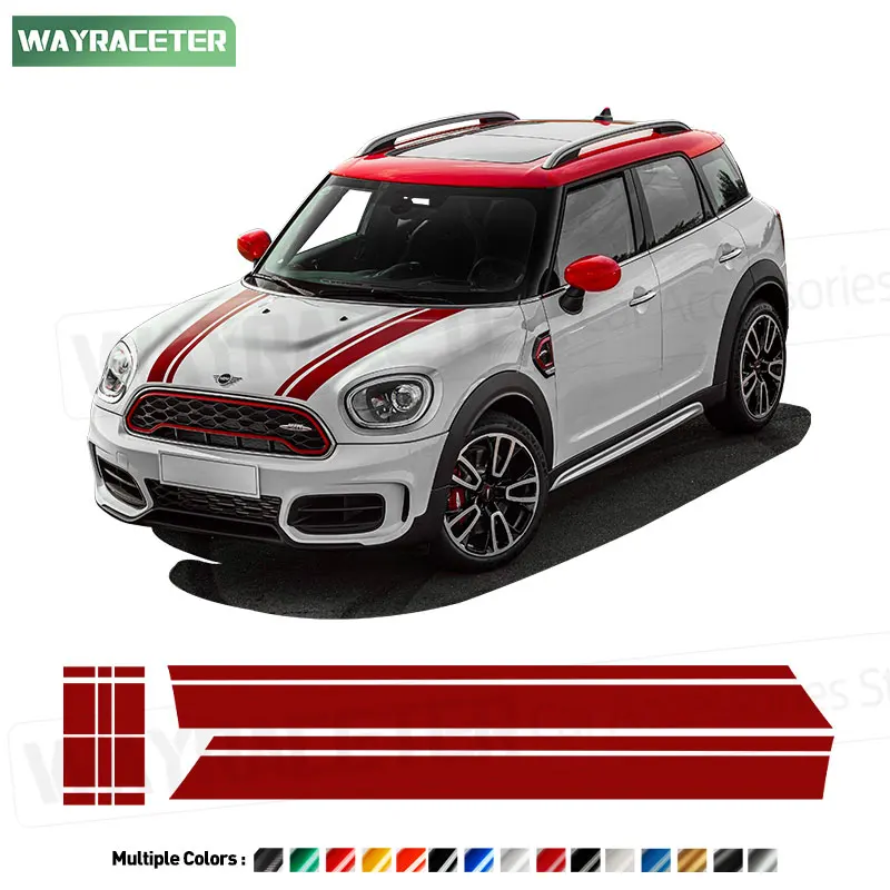 

Car Hood Sticker Bonnet Side Stripes Engine Cover Trunk Graphics Vinyl Decal For MINI Countryman F60 2017-2023 JCW Accessories