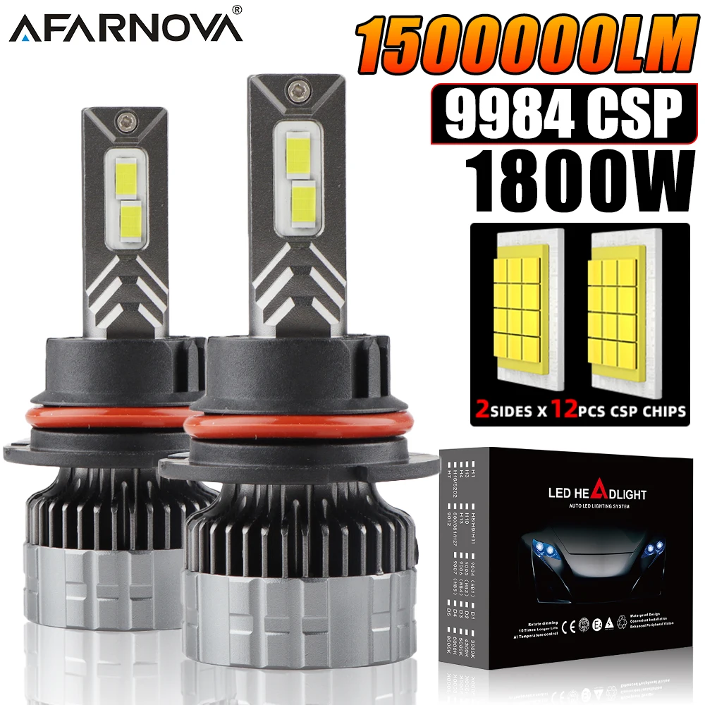 1800W H1 LED Headlight 1500000LM Led Canbus Car Lamps H3 H4 H7 H11 H13 H27 9005 9006 9007 9012 Fog Lamps Car Light 12V  4575CSP