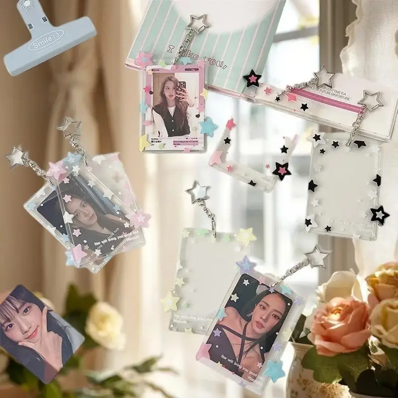 Cute Colorful Star Photocard Holder 3 Inch Card Holder Idol Photo Storage Card Display Protective Pendant Card Organizer Gifts image 5