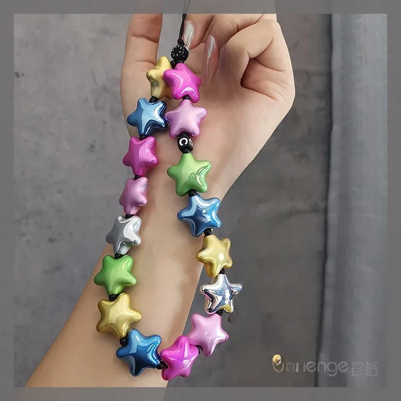 

Браслет Lucky Star, Маленькая подвеска на запястье, Женская цепочка, симпатичная веревка для телефона, искусственная цепочка, аниме шнурок