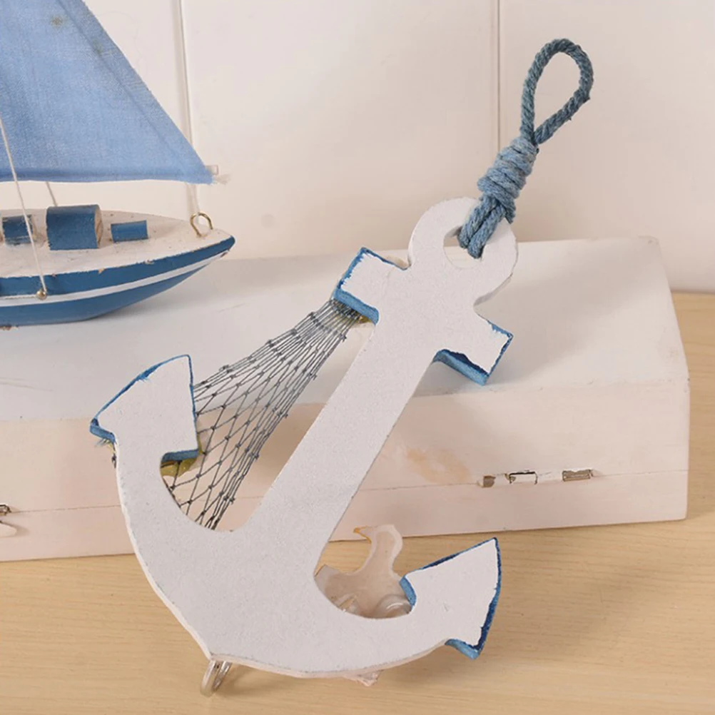 

Sweet Anchor Thermometer Hook Wall Decor Hanging Ornament Home Nautical Bedroom Decoration Shells Net Background Indoor Outdoor