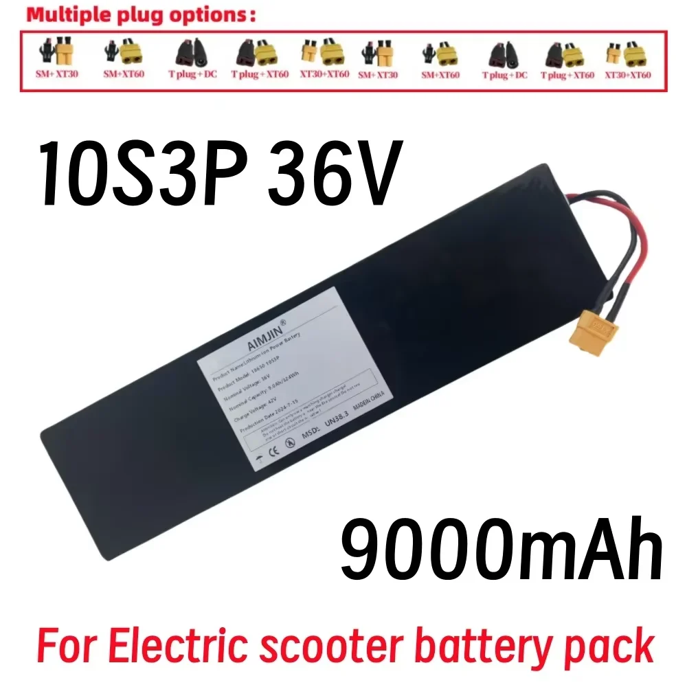 

18650 Rechargeable Lithium-Ion Battery 36V 9000mAh 500W with Built-in BMS for KUGOO S1 S2 S3 Electric Scooters 10S3P