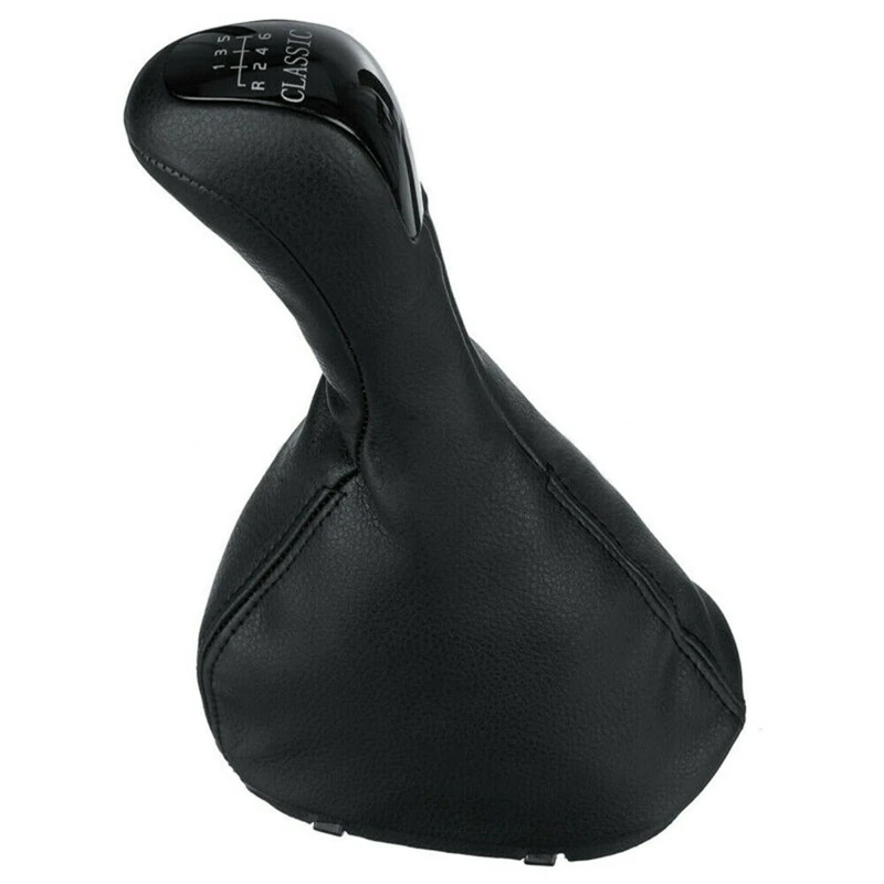 6 Speed Gear Shift Knob PU & Boot Cover Black for Mercedes-Benz C Class W203 2000-2006