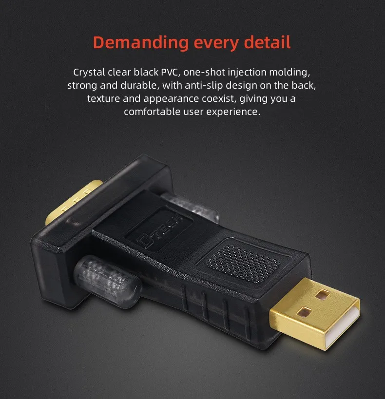 2 قطعة DTECH 0.45 متر واجهة مطلية بالذهب USB 2.0 إلى المسلسل RS232 كابل سائق USB إلى DB9 محول كابل #4