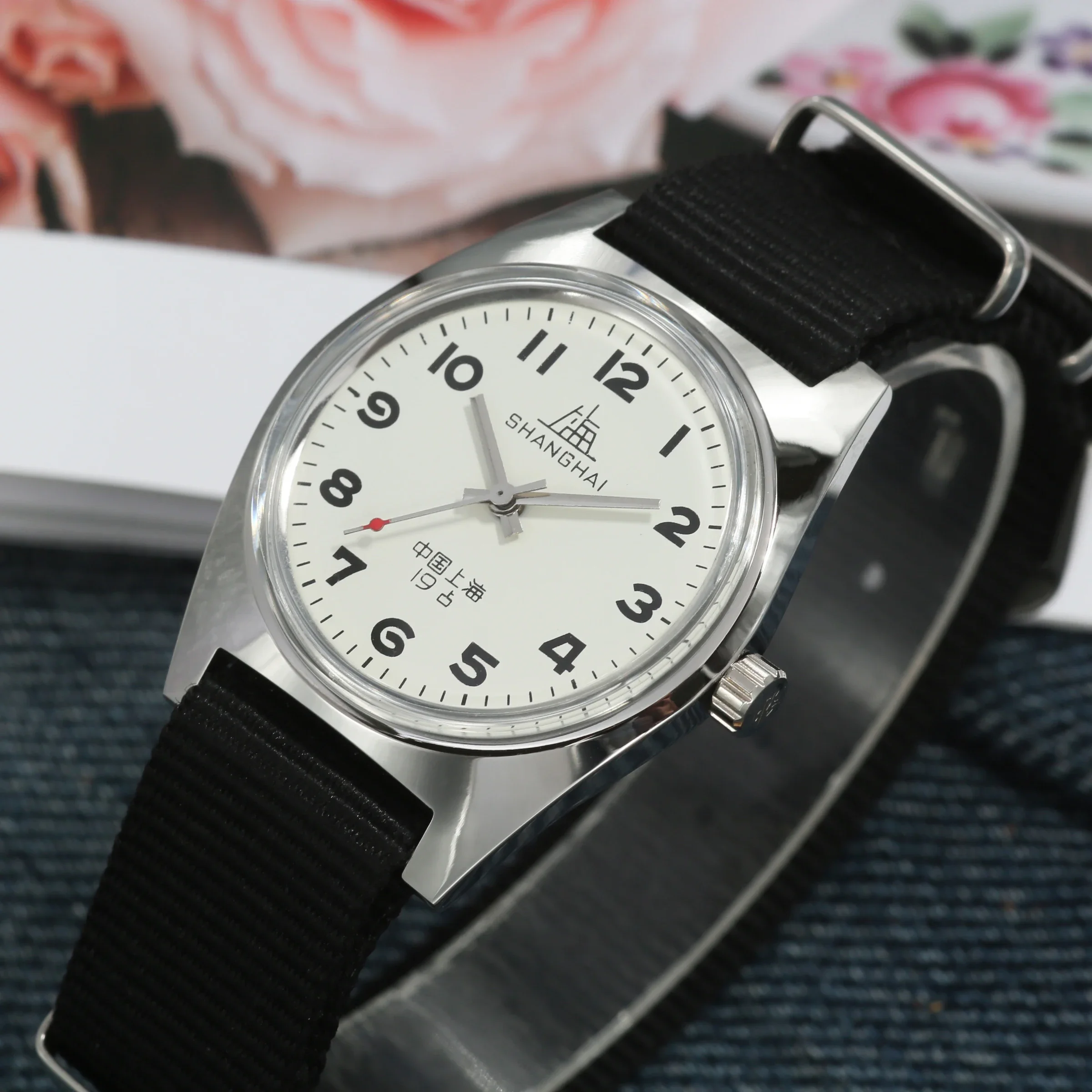 Reloj mecánico Shanghai de cuerda manual de 36MM 7120 reloj de diseño Bauhaus resistente al agua para hombres al por mayor