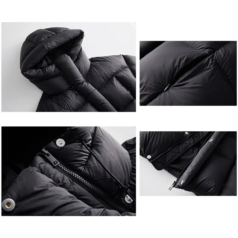 Women Fall Mock Neck Hooded Jacket Winter Thicken Warm Solid Casual Cotton-padded Jacket Loose Cotton Coat 2024 Parkas Outerwear