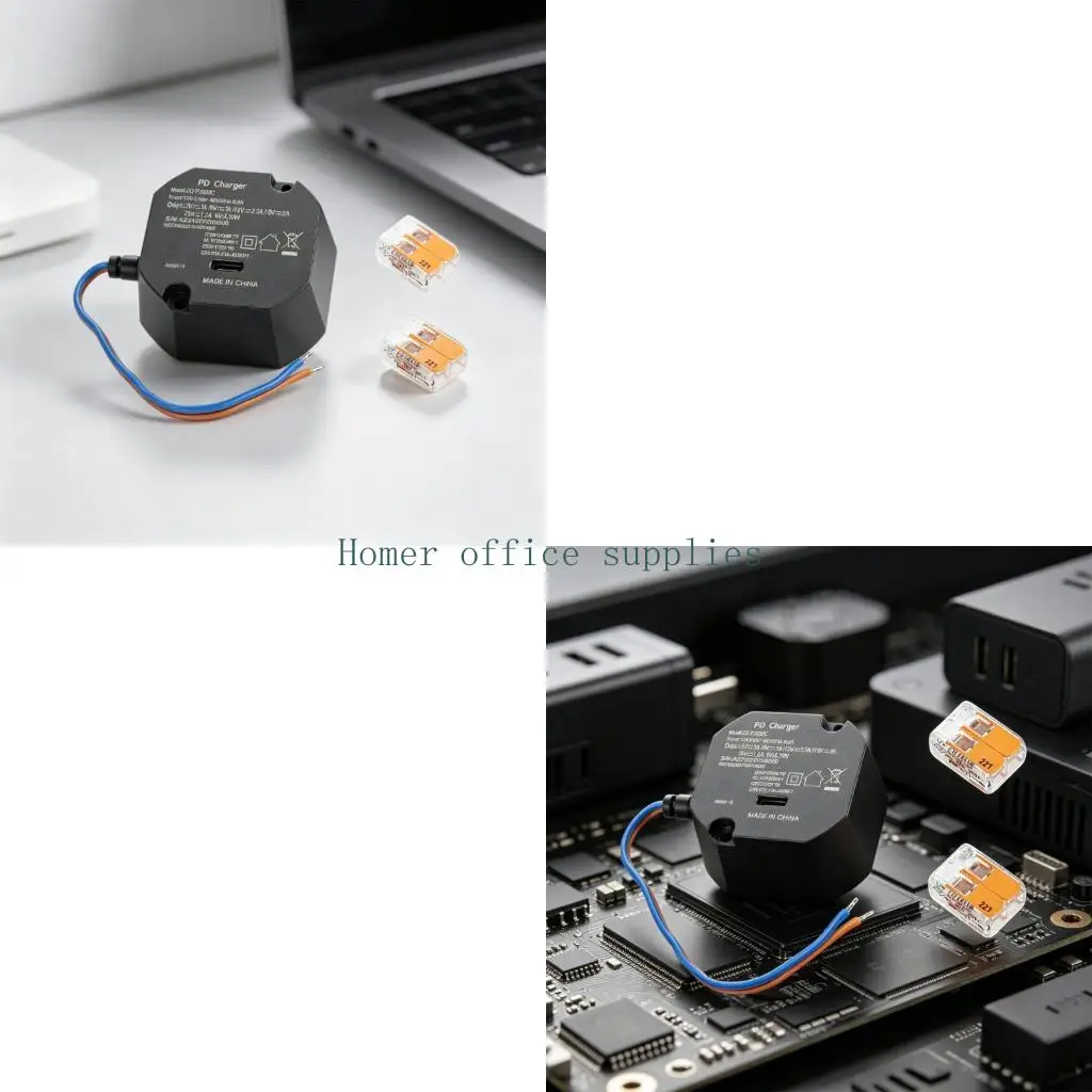 K43B Upgrades Wall Mounted Power Adapters with Build In Design for Smartphones & Tablets Compatible for Multiple Devices