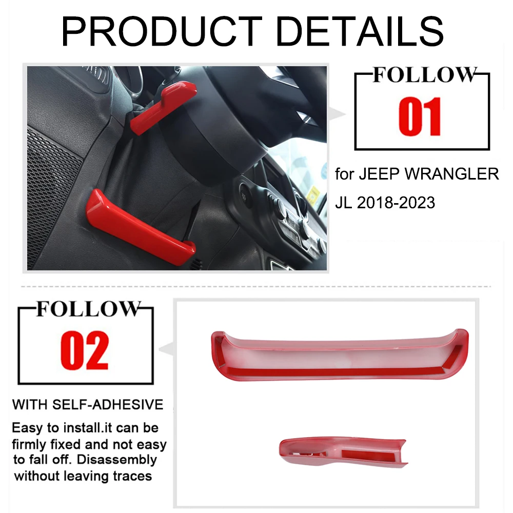 Steering Wheel Height Adjustment Decoration Cover Trim Panel for Jeep Wrangler JL Gladiator JT 2018 Up Car Interior Accessories