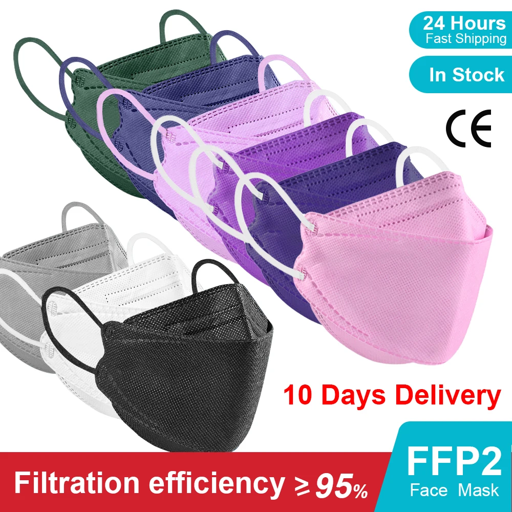 Fish Mask KN95 Mascarillas FPP2 Adult  FFP2mask 4 Layer FFPP2 Approved Face Masks FFP2 Respirator Mouth Cover Masque FFP2