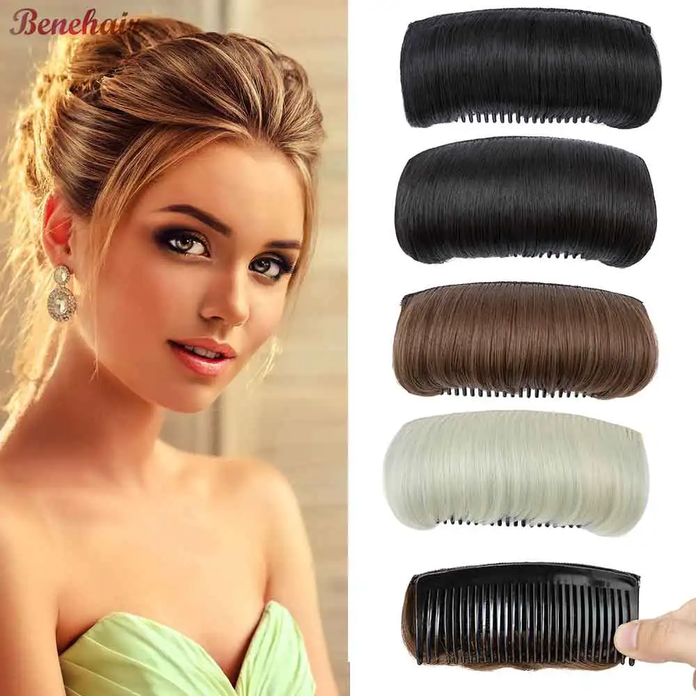 Hair Volume Bump Inserts with Invisible False Hair Clips and Fluffy Pads Hair Bun DIY Hairstyle Styling Tool Set for Women