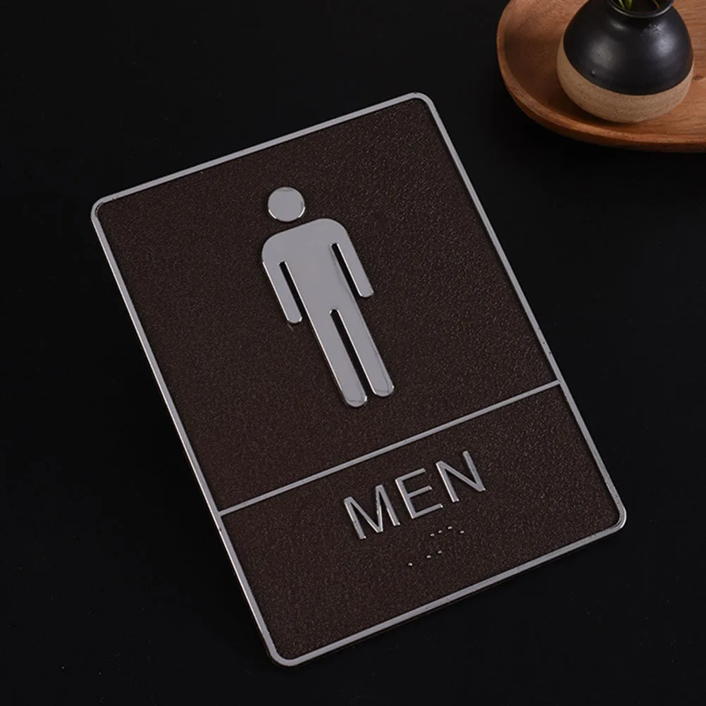 

3Pcs Toilet Sign Decor Clear Men Women Washroom Signs for Door Reusable Wall Mounted Lavatory Sign Plates for Public Spaces
