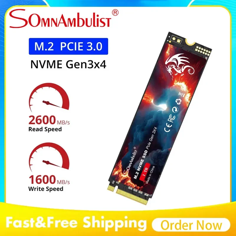 

SomnAmbulist M.2 NVMe SSD 2280 PCIe 3.0 128GB 256GB 512GB 1TB Internal Solid State Drive for Laptop Desktop Game Console