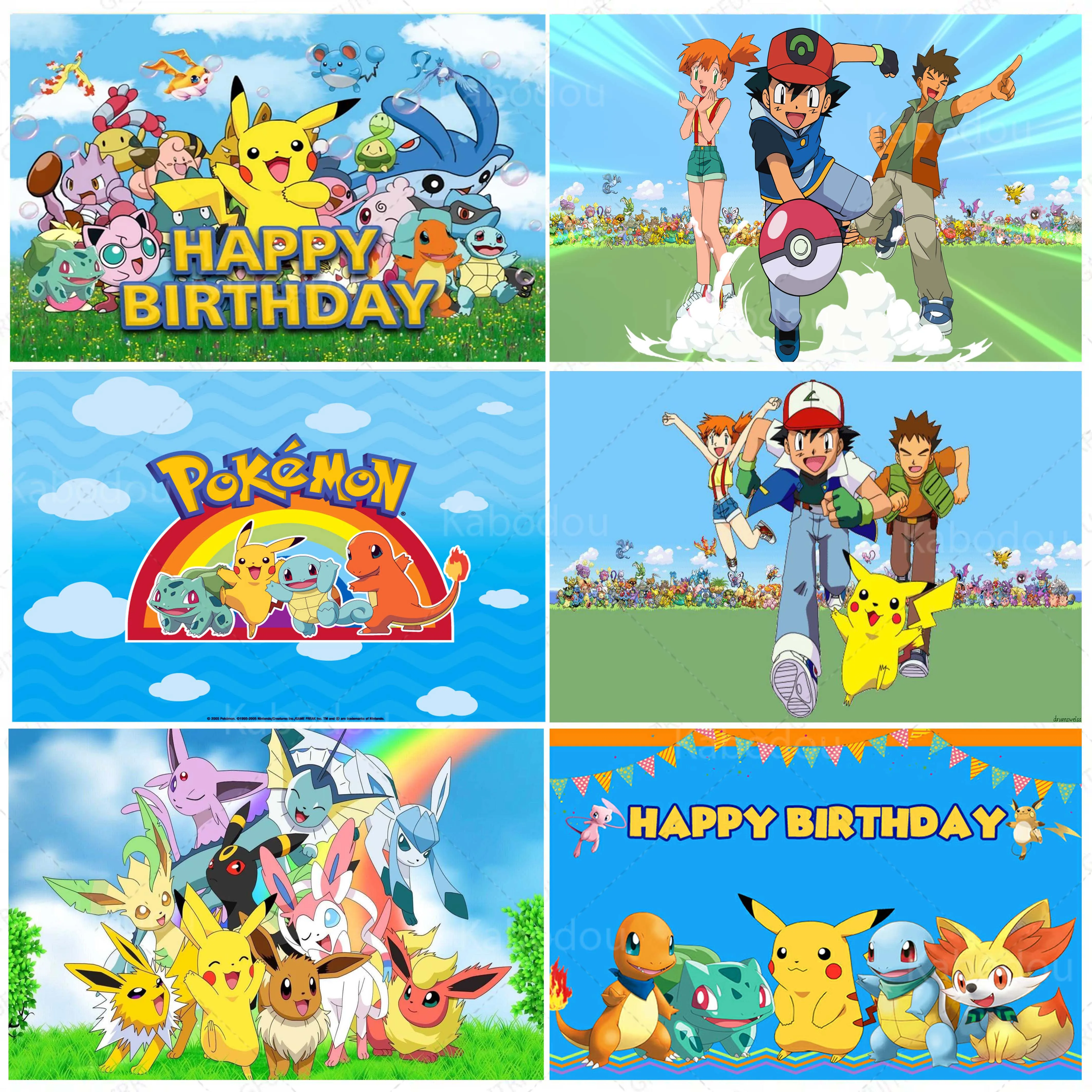 

Покемоны мультфильм фон для дня рождения искусственное украшение дети фотография Фон баннер плакат детский душ студийный реквизит