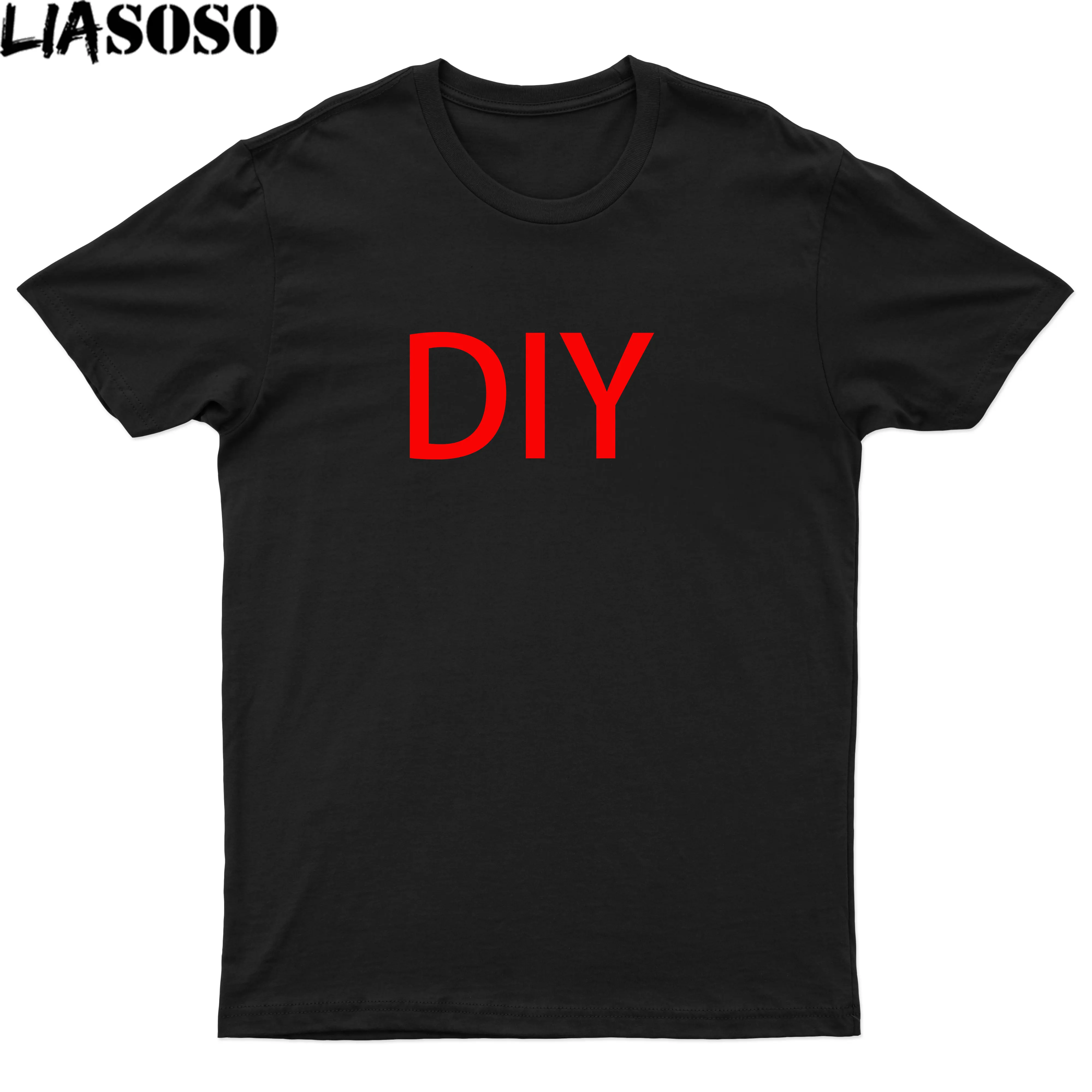 LIASOSO 2D Men's Pop Fashion DIY customization Printed T-Shirt Creative Psychedelic Top Shirt Customize your own picture T shirt