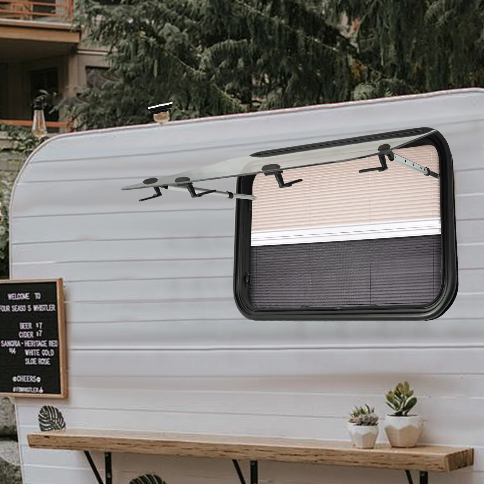 

RV Exit Window, Ultra Thick Tempered Glass Camper Emergency Window, 36” W X 22” H Push-Out Window for RVs, trailers