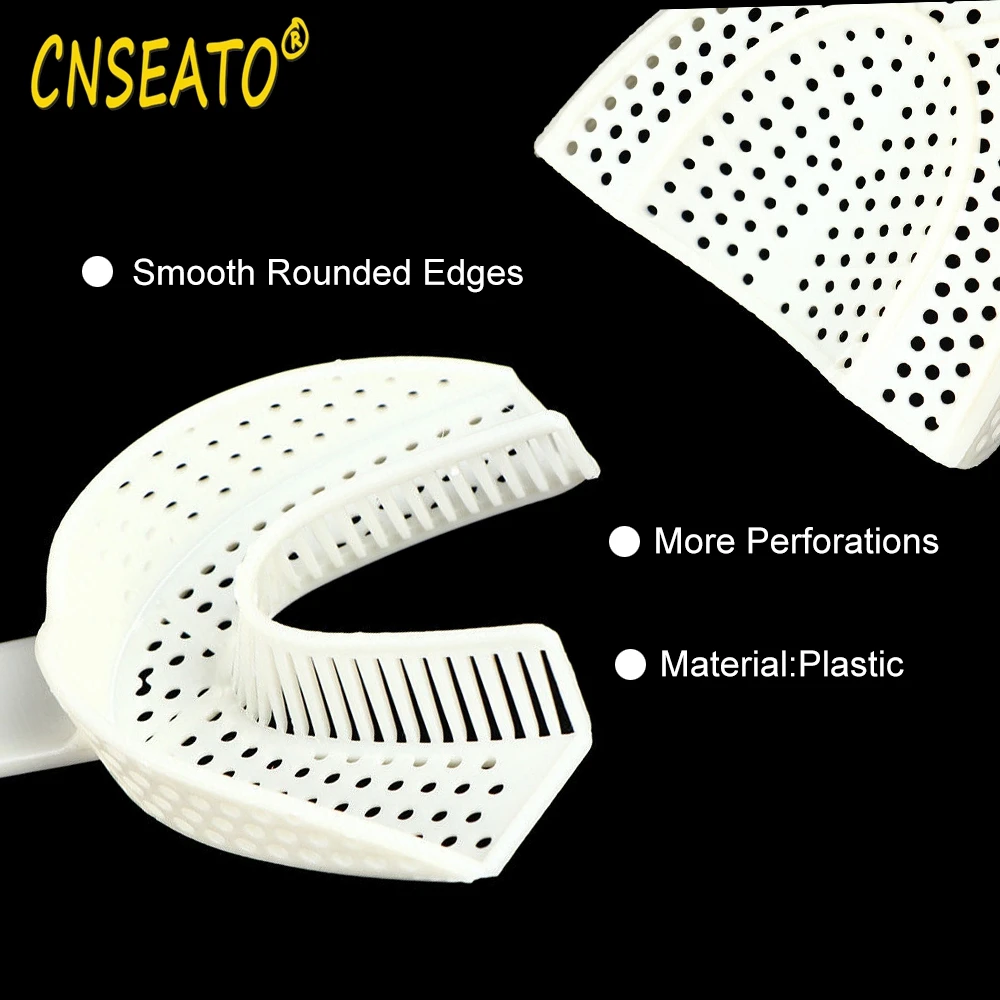 5Pairs Dental Impression Plastic Trays Disposable Denture Tray Teeth Holder Perforated S/M/L Oral Care Dentistry Lab Material