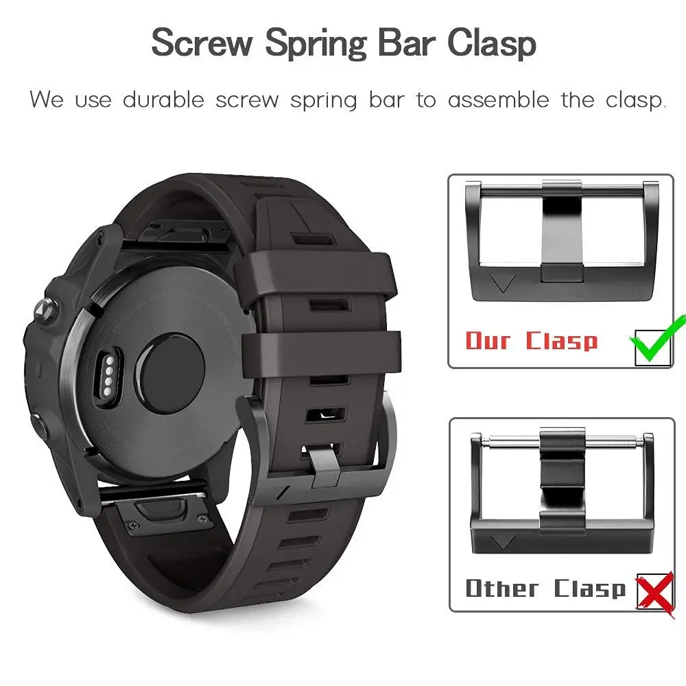Correa de silicona para reloj, repuesto deportivo Compatible con Fenix 5X Plus, 7X, Garmin Fenix 5X/Fenix 5X Plus/Fenix 6X
