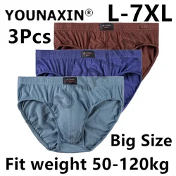 3 Pcs Men Big Size Cotton Briefs Knickers Panties Pant Middle-aged And Elderly Underwear Undies L XL 2XL 3XL 4XL 5XL 6XL 7XL