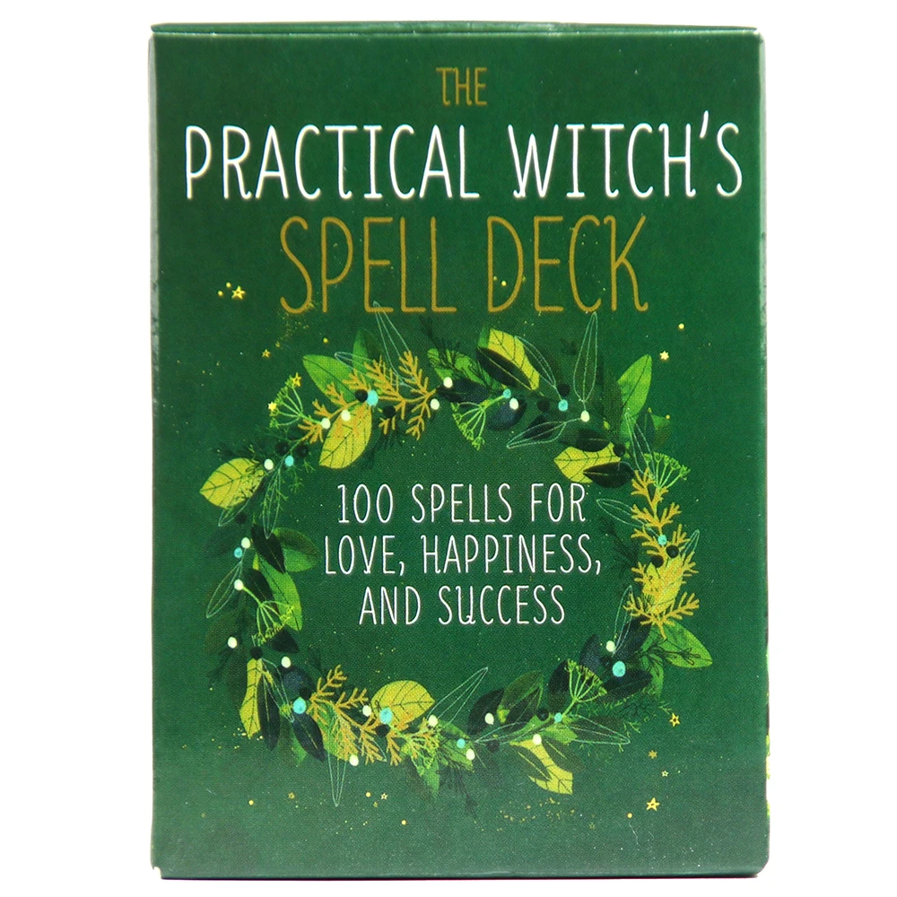 The Practical Witch Spell Deck Tarot Cards Laser Magic English Vision Board Games For Fate Divination Party Playing Oracle Deck