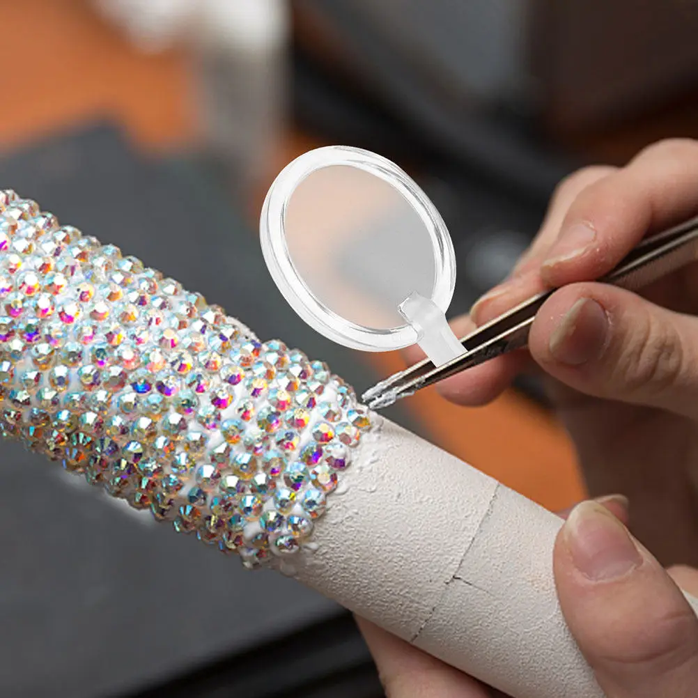 10Pcs Diamond Arts Pen Holder Magnifier Folding Plastic Lens for Rhinestone Painting Drawing Portable Drill Pen Lens