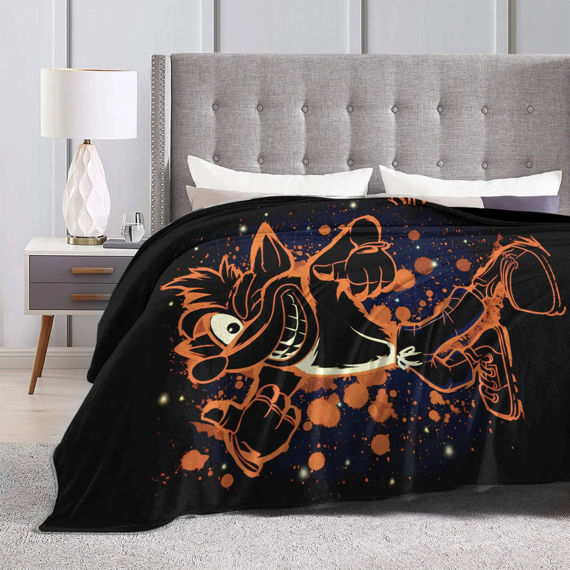 Crashs Bandicoots Flannel Blankets Winter  Warm Soft Throw Blanket for Kids Couch Bed Funny Bedspread Sofa Bed Cover