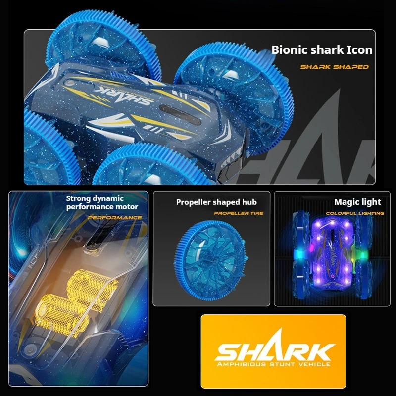 New Amphibious Remote Control Vehicle Double-Sided Light Wheel Stunt Rolling Four-Wheel Drive Power Toy Adult And Children'S Toy