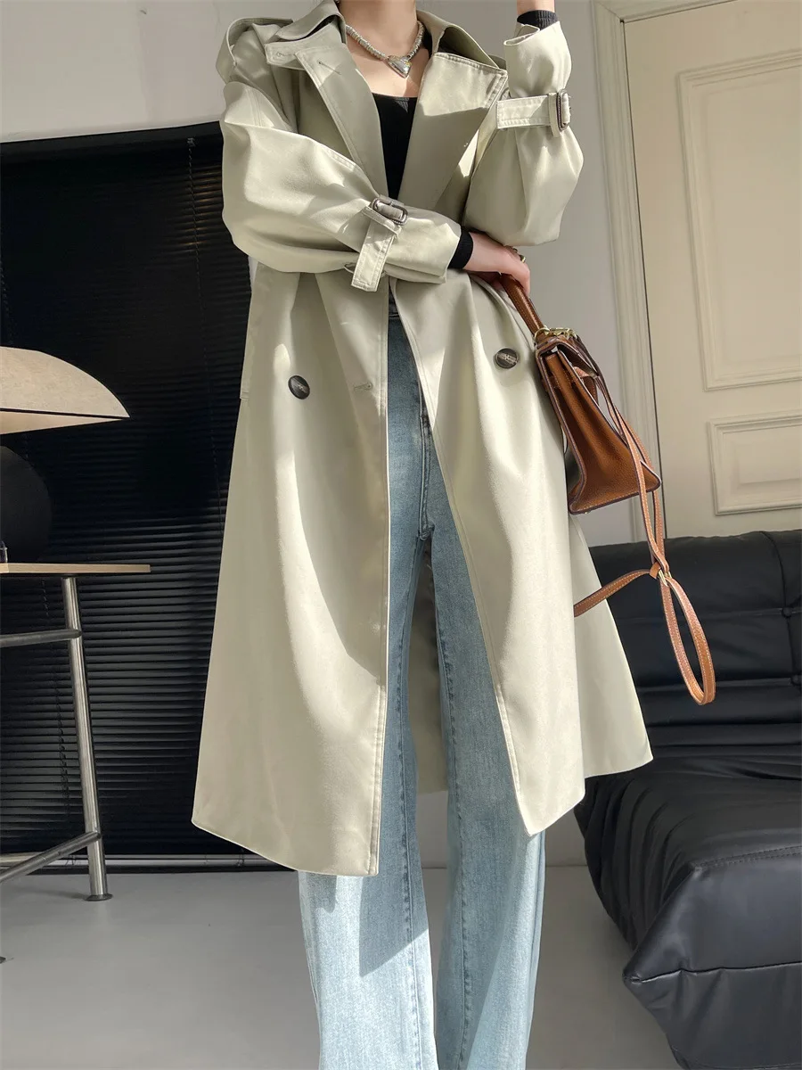 Women's fashion  Long trench coat Autumn waterproof