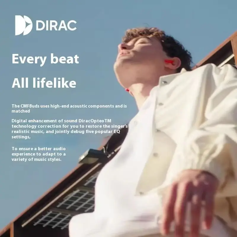 CMF by Nothing Buds Wireless Bluetooth Earphones 42dB ANC Active Noise Cancellation IP54 Bluetooth 5.3 Ergonomic Design DIRAC