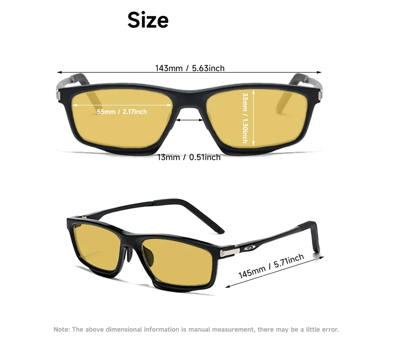 Hohe Qualität Polarisierte Nachtsicht Sonnenbrille Männer Frühling Tempel UV400 Fahren Sonnenbrille TR90 Rahmen Brillen – Detail 3