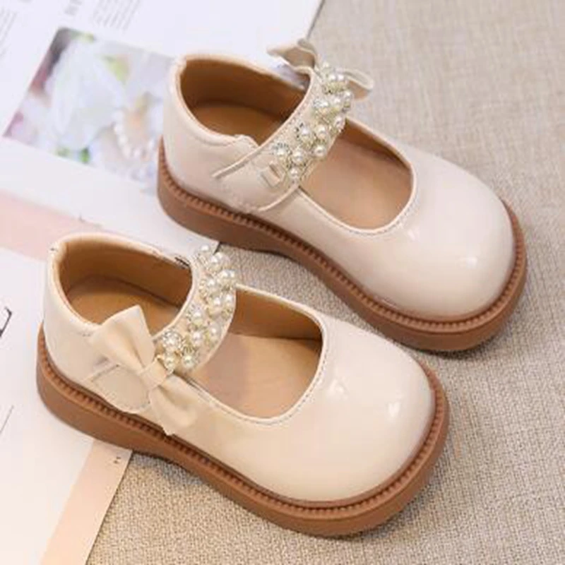 New Fashion Baby Girls Princess Shoes Kids Toddler Leather Student Outdoor Autumn Spring Summer Soft Flat No Slip Single Shoes