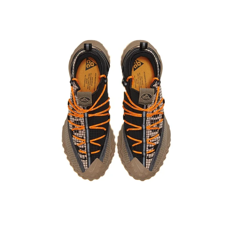 Zapatillas Nike ACG Mountain Fly para exteriores, unisex, de caña baja, negro/marrón/naranja DA5424-200