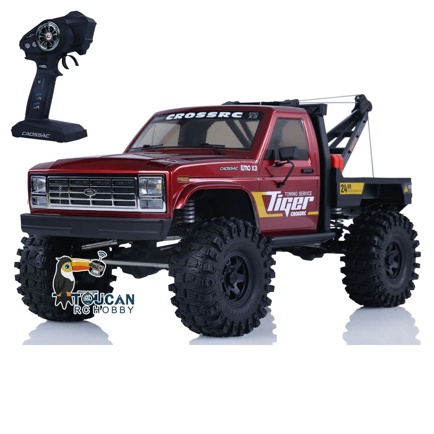 1/8 4WD CORSSRC EMO X3 RC Samochód ratunkowy 4x4 Zdalnie sterowany model gąsienicowy Elektryczne pojazdy terenowe Zabawki Radio Silnik Światła