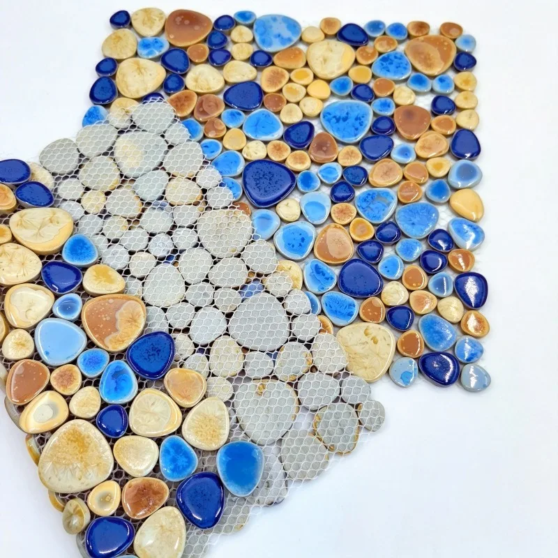 1 Piece DIY Mosaic Ceramic Decorative Tile Unique Floral Design Handmade Artistic Home Decor Suitable for Living Room Kitchen Ba