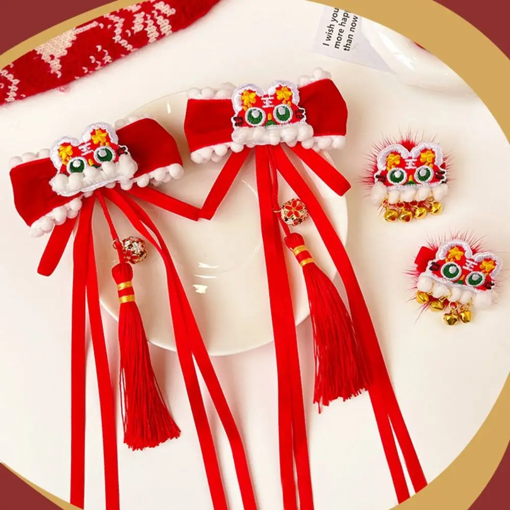 อุปกรณ์เสริมผมเด็กใหม่ปี Hairpin Hanfu Headdress สไตล์จีนปีใหม่ Barrettes Tiger Shape เครื่องแต่งกาย Headwear