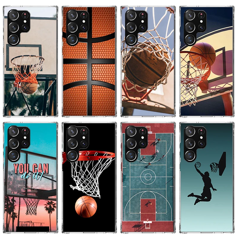 Basketball Basket Sports Phone Case For Samsung Galaxy S23 S24 S25 Ultra S22 + S21 Plus S20 FE Cover S10 S25U Silicone Print She