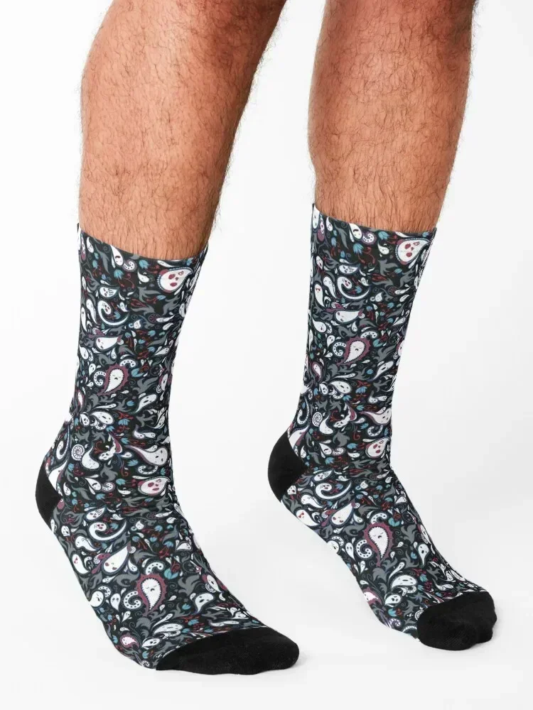 Paisley Ghosts in Draculicious Socks professional running christmas stocking anime Rugby Women's Socks Men's