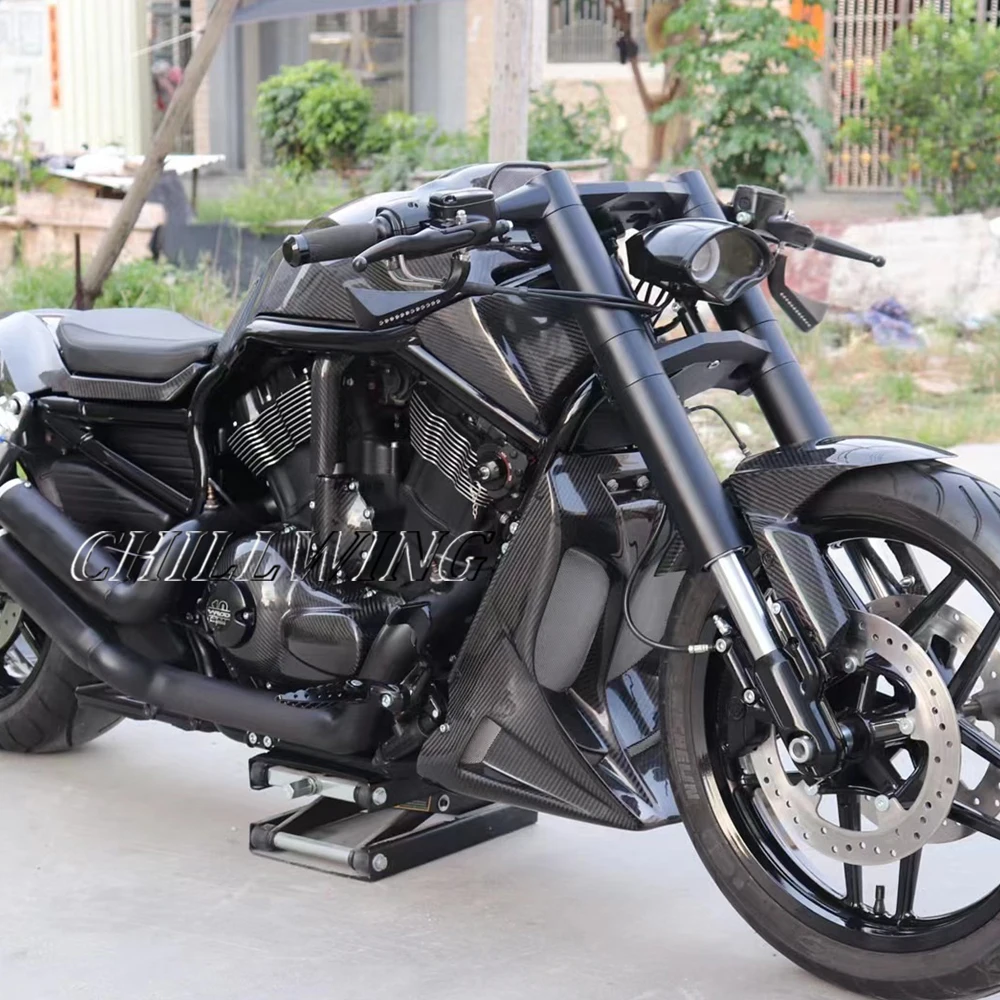 Fit for Harley V-Rod VROD VRSC Night Rod VRSCDX Muscle VRSCF VRSCAW VRSCA 2002-2017 Carbon Fiber Radiator Water Tank Cover Kit