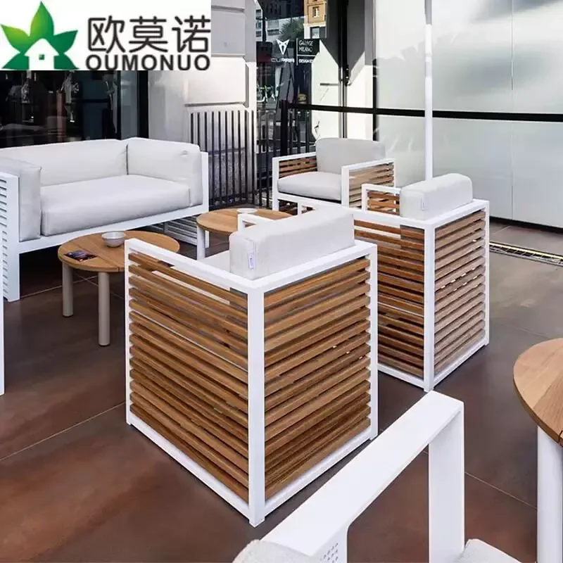 Aluminum Alloy Outdoor Table and Chair Set for Hotel Garden Villa Courtyard Balcony Living Room Model Room Furniture