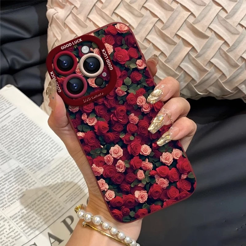 

Rose Group Silicone Phone Anti Drop Protective Case Suitable for IPhone 15, 16pro Plus Promax