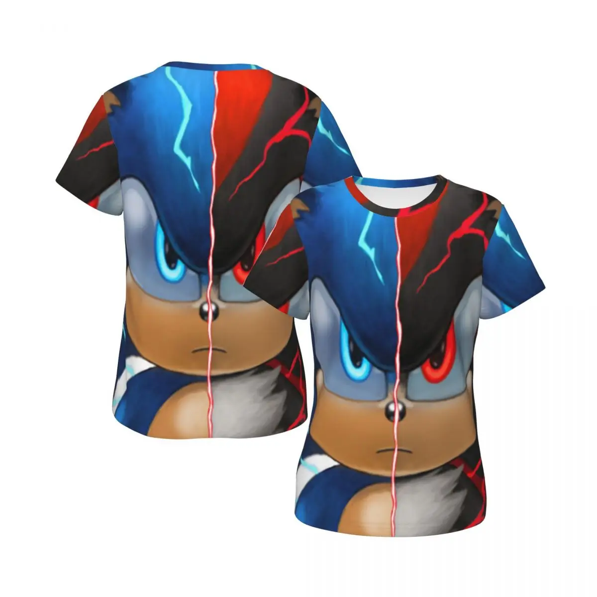 Sonic Shadow T-Shirt for Women Round Neck Streetwear T Shirts Women's Tees Short Summer Clothes Tops