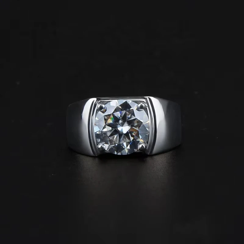 3 Carat Real D Color Moissanite Diamond Rings for Men Stunning s925 Silver Moissanite Finger Ring Plate 18k Fine Jewelry