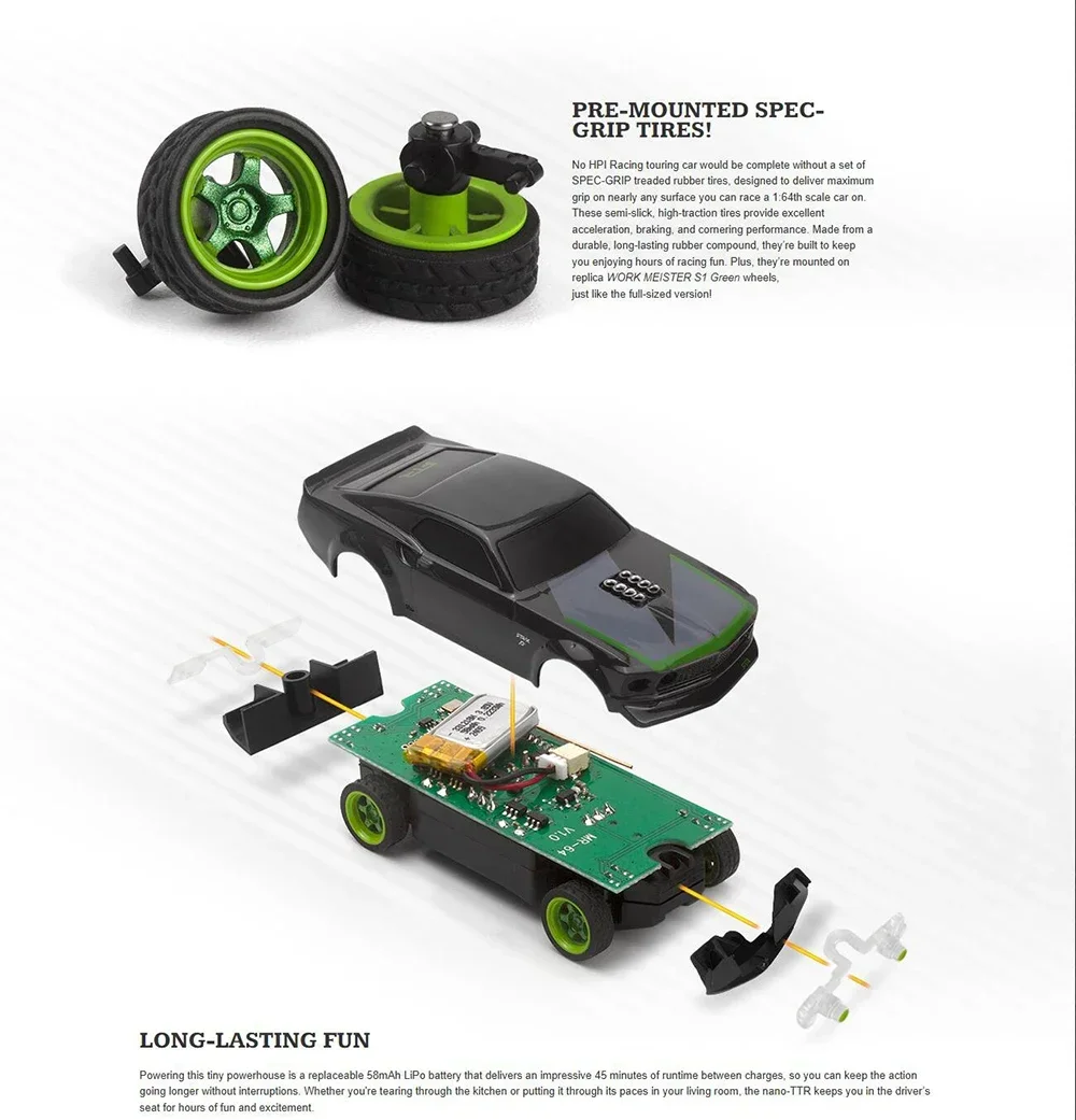 HPI RACING 1/64 Nano 160980 Flat Running Racing Drift Car MINI RC